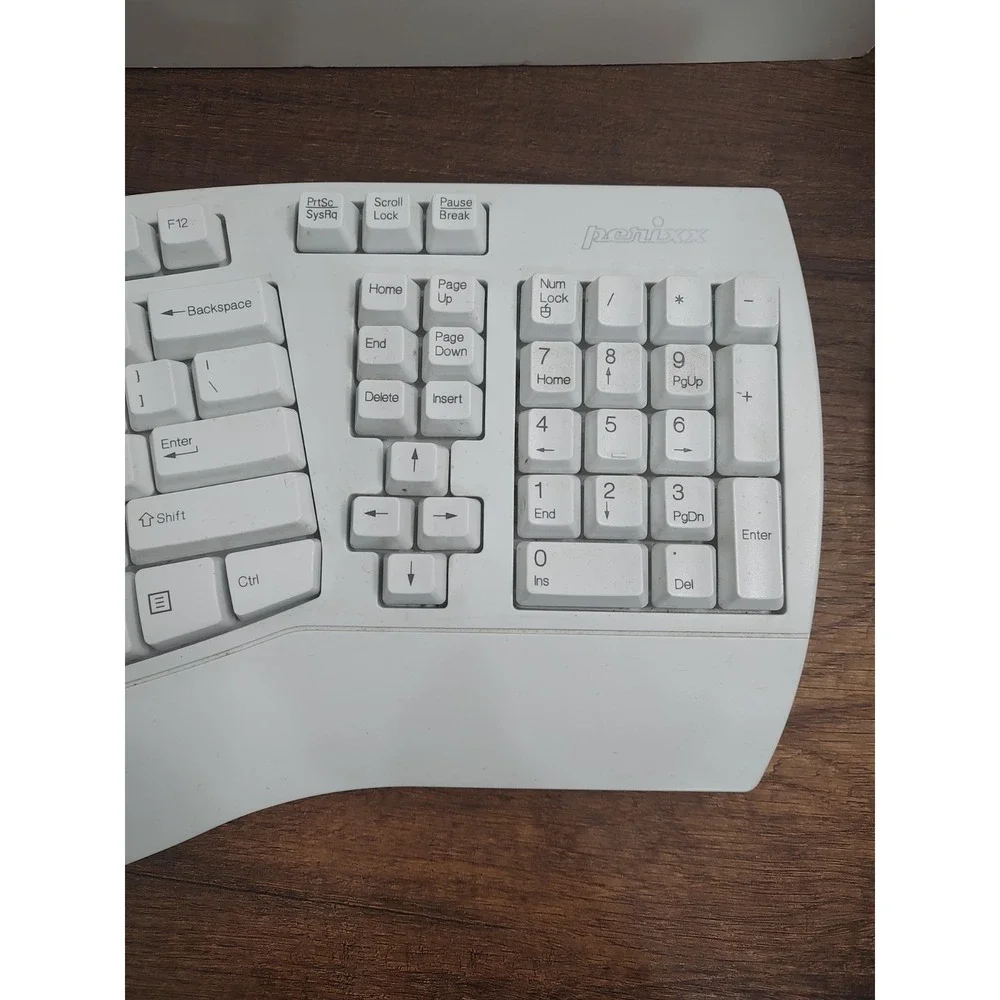 Perixx PERIBOARD-512 Wired Full-Size Ergonomic Natural Split Keyboard White D1